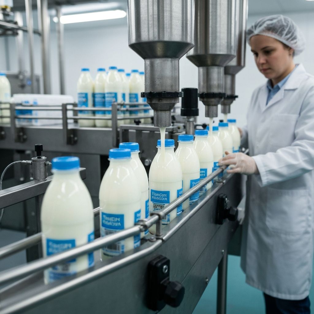 Hygienic milk bottling